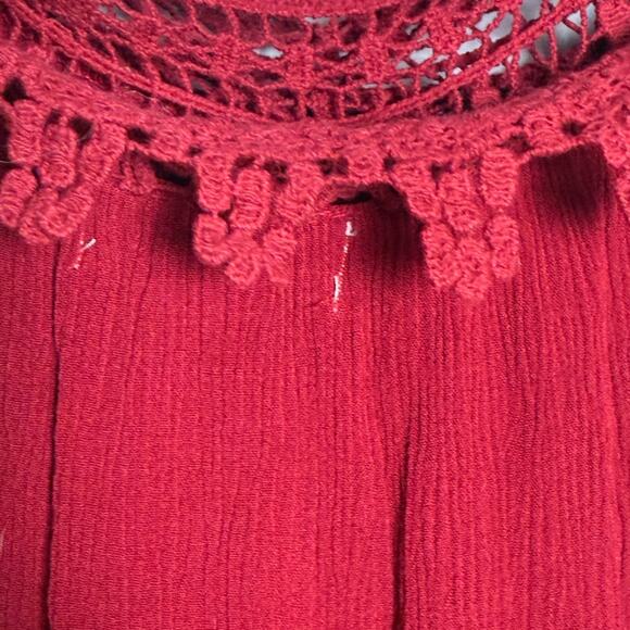 SOULMATES Off the Shoulder Flowy Ruffled Red Blouse, Size: M - Picture 6 of 7